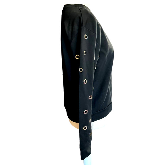 Lea & Viola Womens Eyelet Sweater & Pant 2 PC Set Long Sleeve Size S Black - Picture 7 of 11